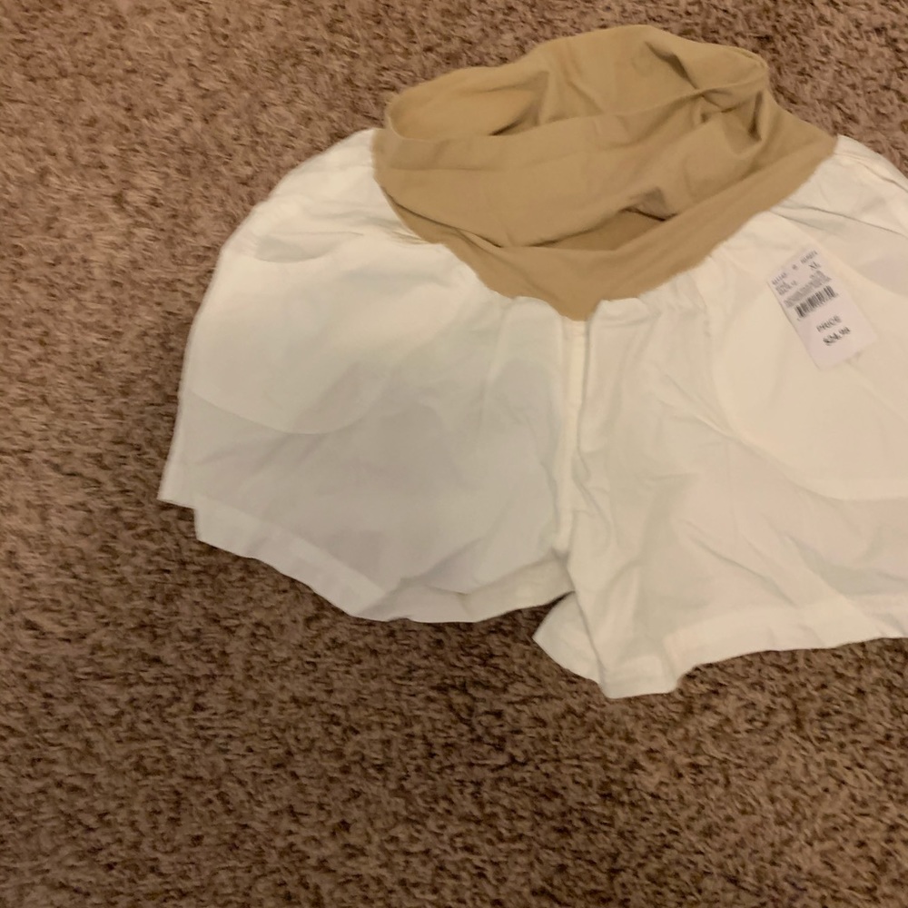 Motherhood Maternity Full Panel White Shorts